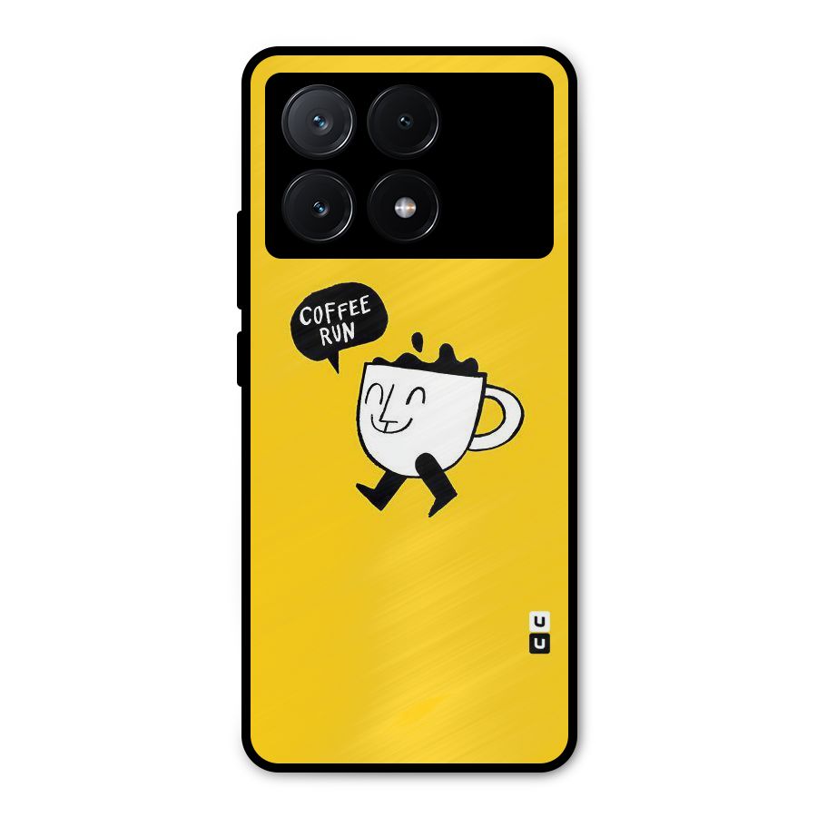 Coffee Run Metal Back Case for Poco X6 Pro