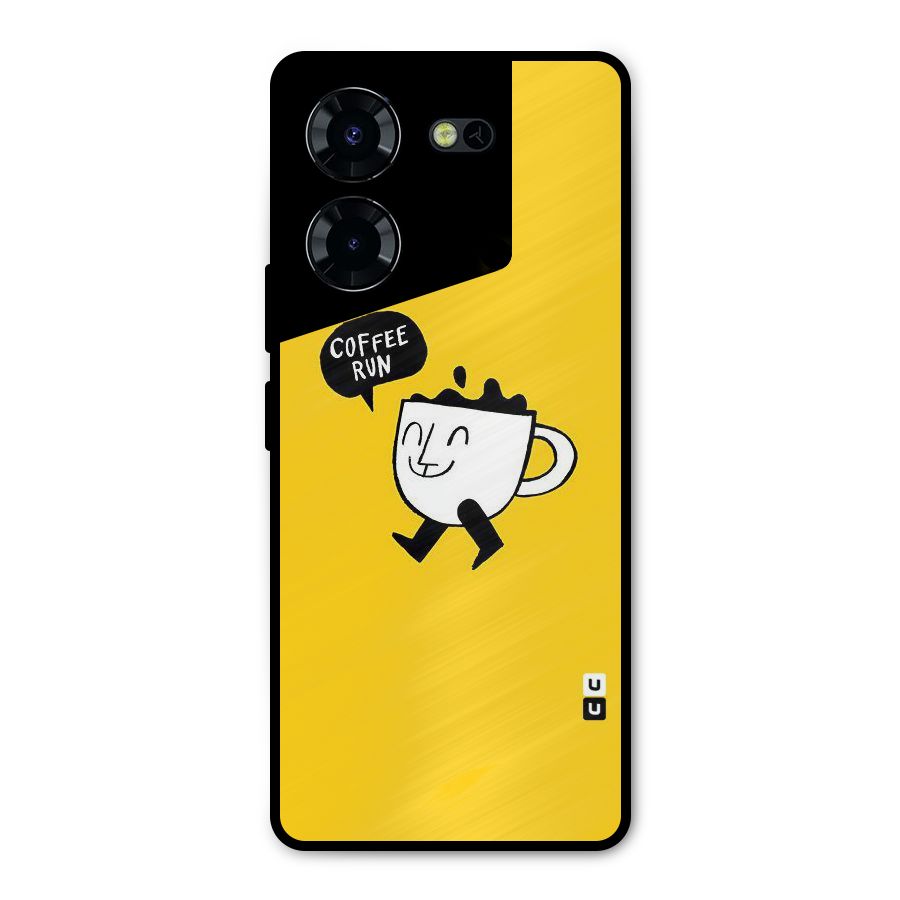 Coffee Run Metal Back Case for Tecno Pova 5 Pro 5G