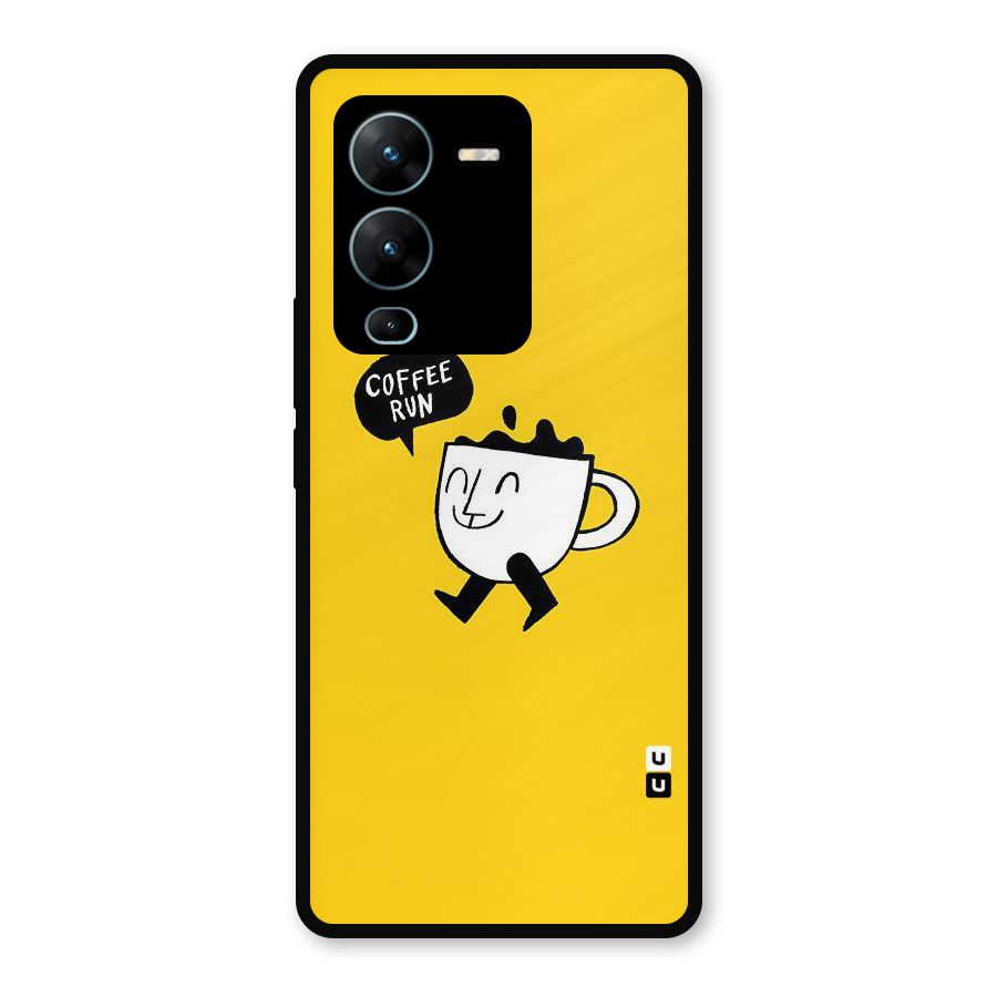 Coffee Run Metal Back Case for Vivo V25 Pro