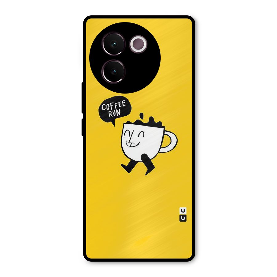 Coffee Run Metal Back Case for Vivo V30e