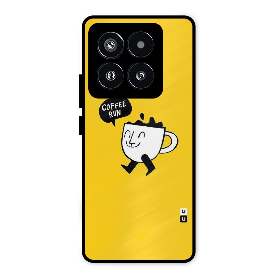 Coffee Run Metal Back Case for Xiaomi 14 Pro