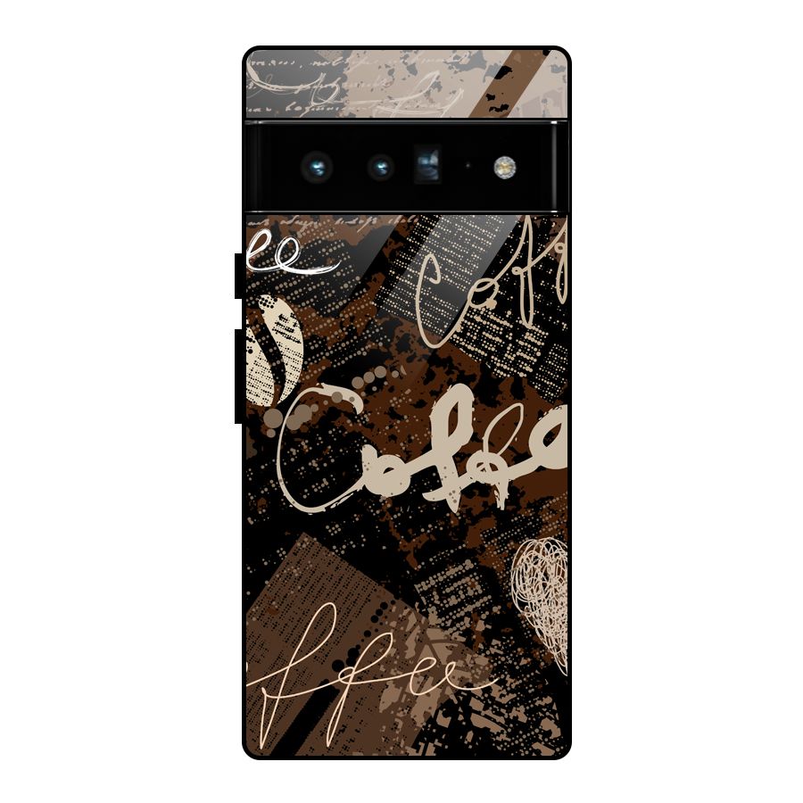 Coffee Scribbles Glass Back Case for Google Pixel 6 Pro