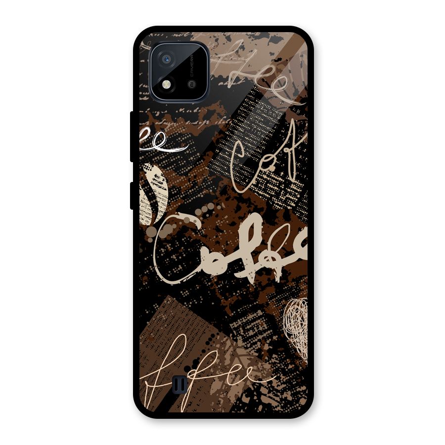 Coffee Scribbles Glass Back Case for Realme C11 2021