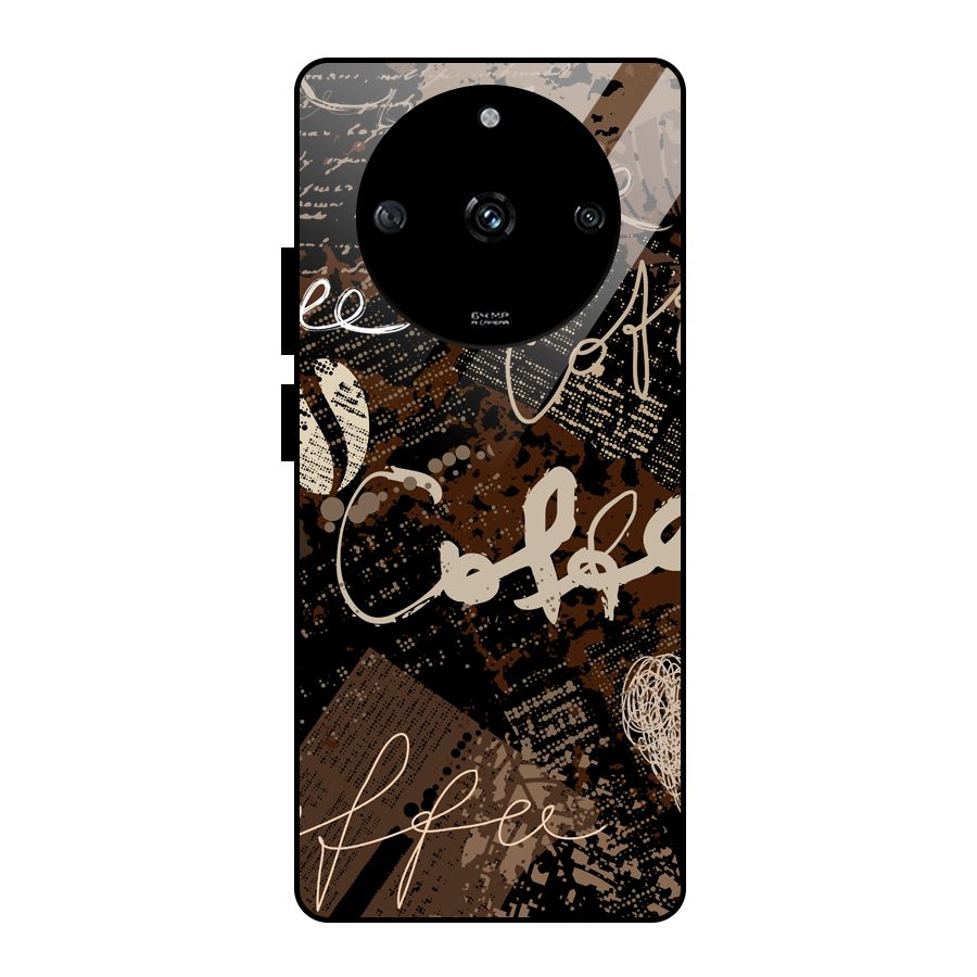 Coffee Scribbles Glass Back Case for Realme Narzo 60 5G