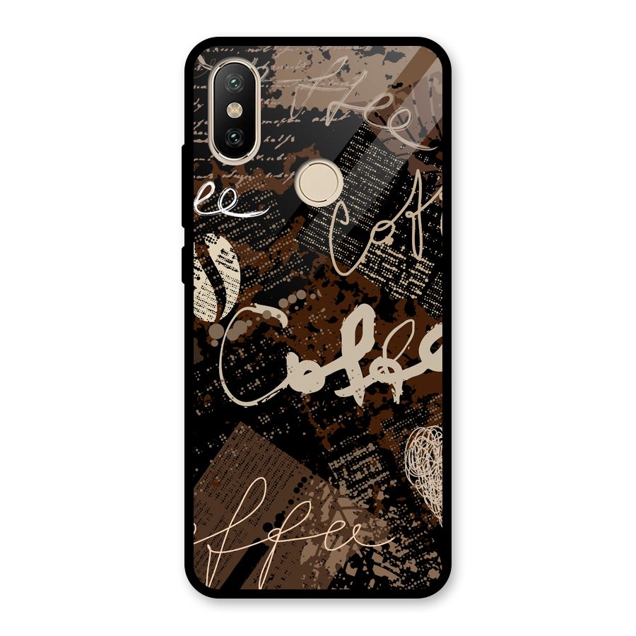 Coffee Scribbles Glass Back Case for Redmi A2