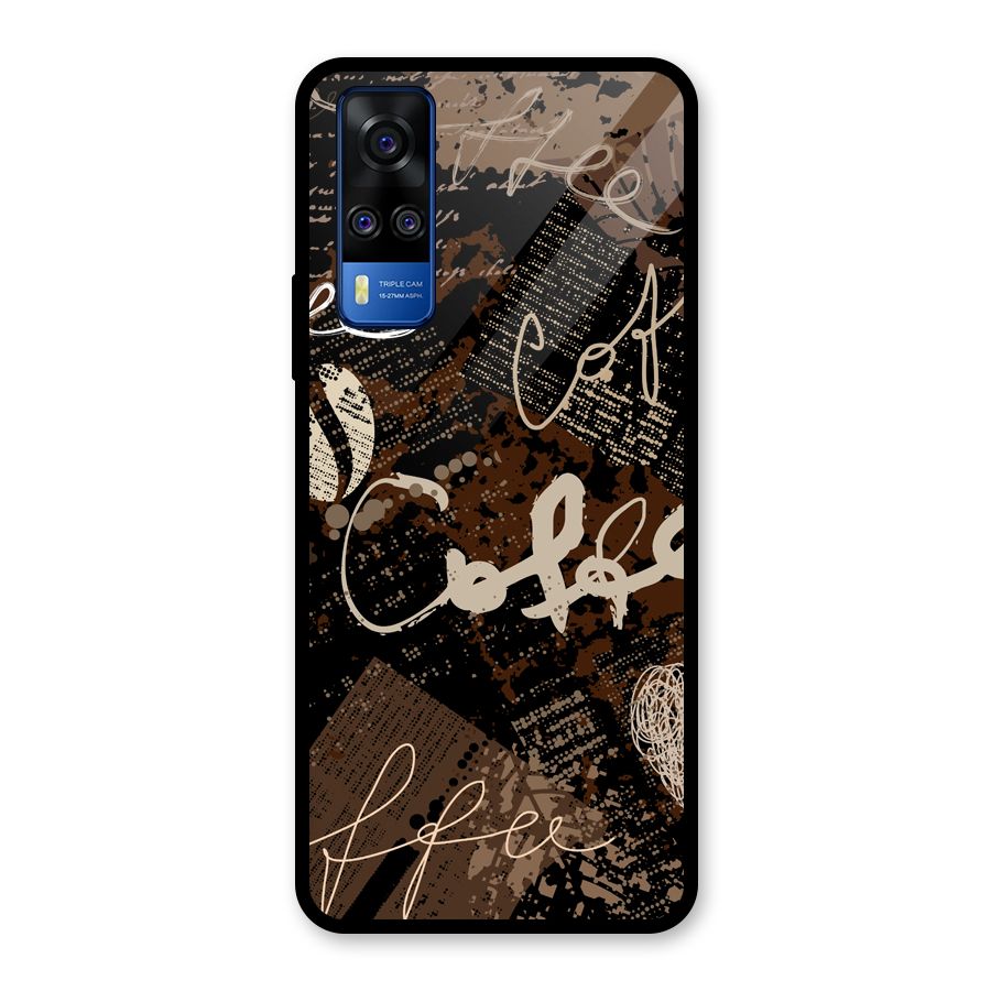 Coffee Scribbles Glass Back Case for Vivo Y31