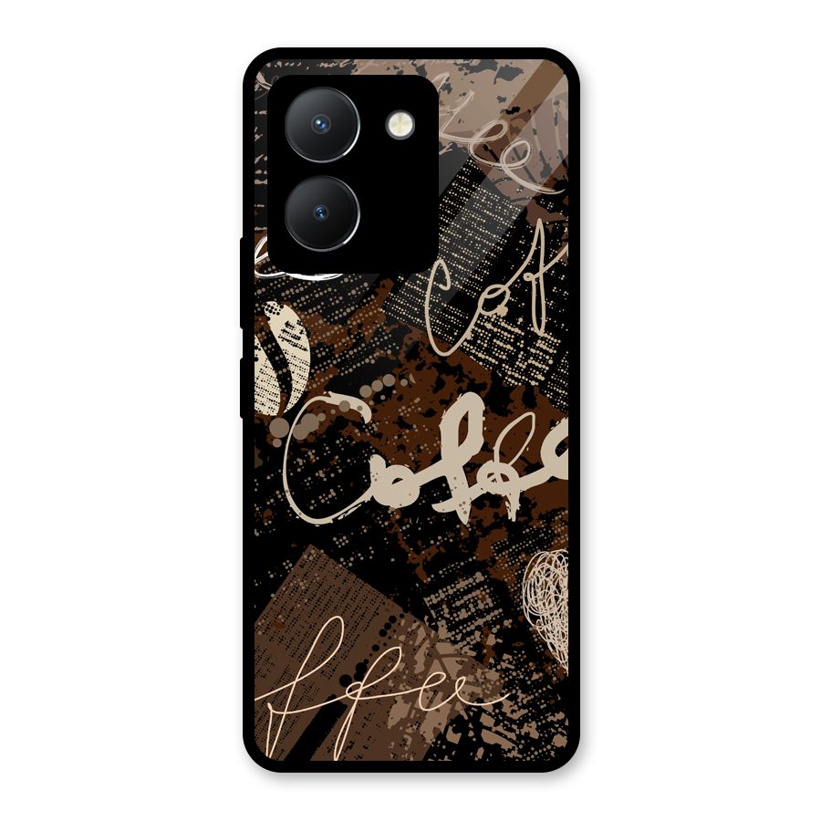 Coffee Scribbles Glass Back Case for Vivo Y36