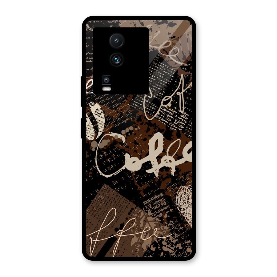 Coffee Scribbles Glass Back Case for Vivo iQOO Neo 7