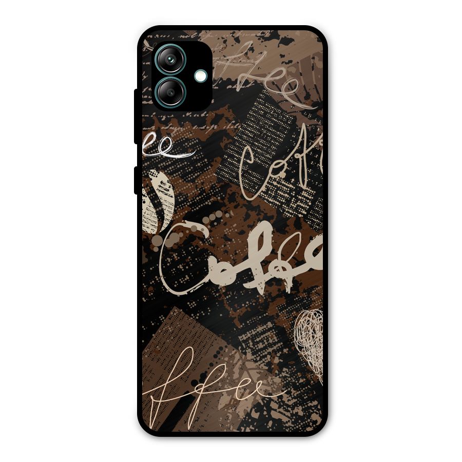 Coffee Scribbles Metal Back Case for Galaxy A04