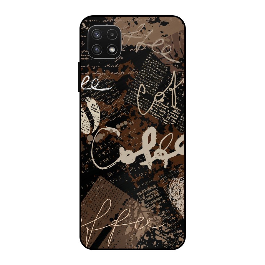 Coffee Scribbles Metal Back Case for Galaxy A22 5G