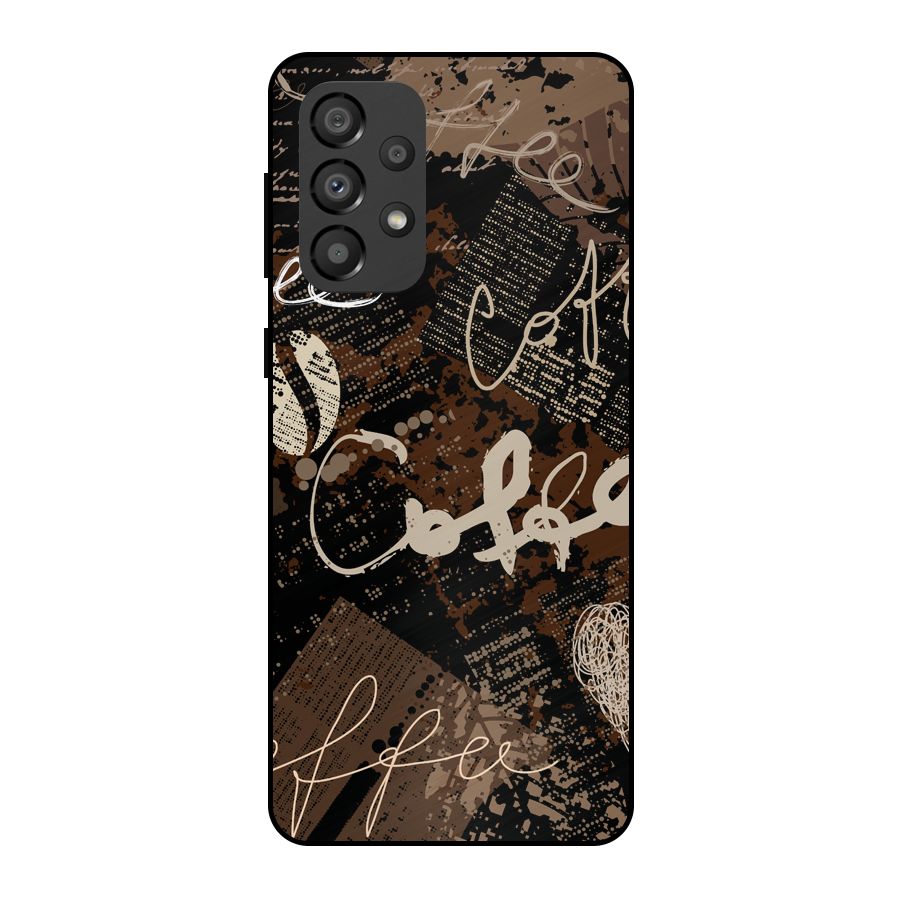 Coffee Scribbles Metal Back Case for Galaxy A33 5G