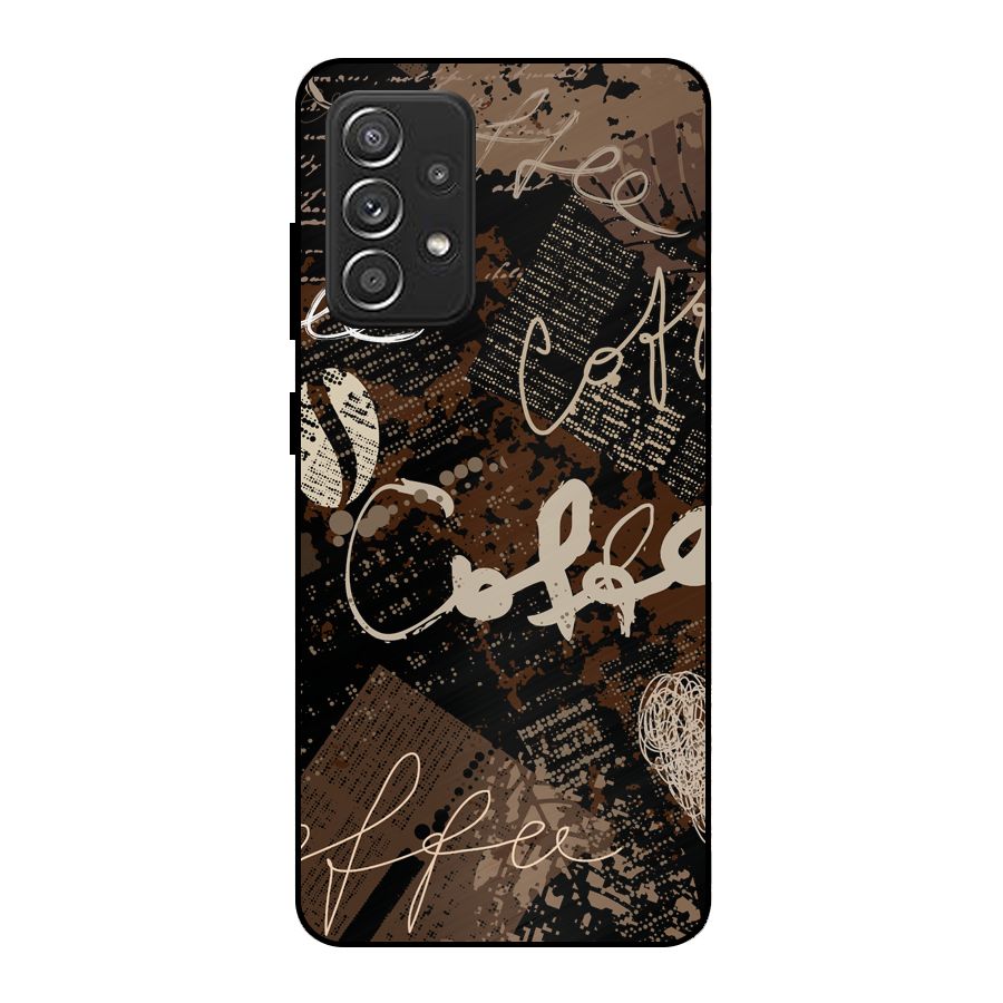 Coffee Scribbles Metal Back Case for Galaxy A52s 5G