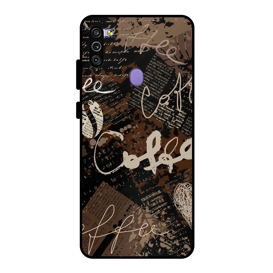 Coffee Scribbles Metal Back Case for Galaxy M11