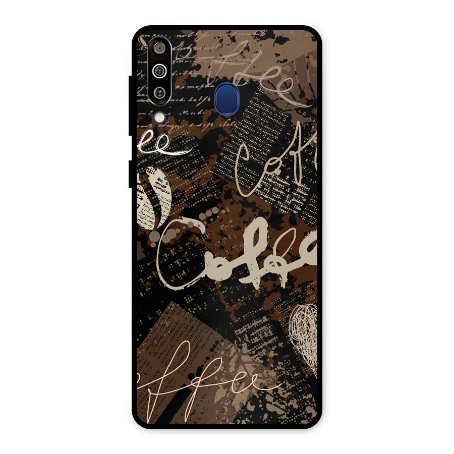 Coffee Scribbles Metal Back Case for Galaxy M30