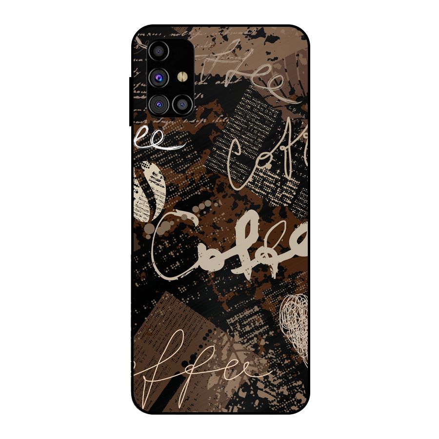 Coffee Scribbles Metal Back Case for Galaxy M31s