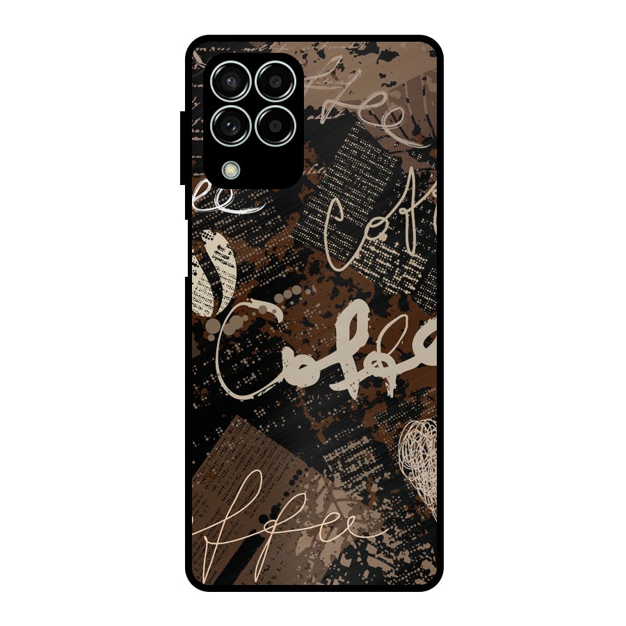 Coffee Scribbles Metal Back Case for Galaxy M33