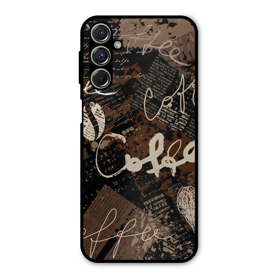 Coffee Scribbles Metal Back Case for Galaxy M34