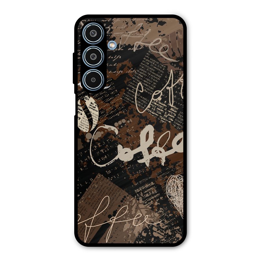 Coffee Scribbles Metal Back Case for Galaxy M35