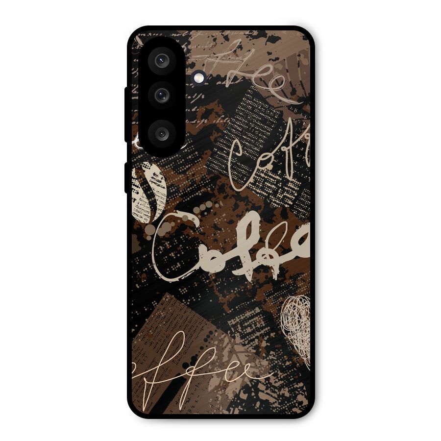 Coffee Scribbles Metal Back Case for Galaxy M56