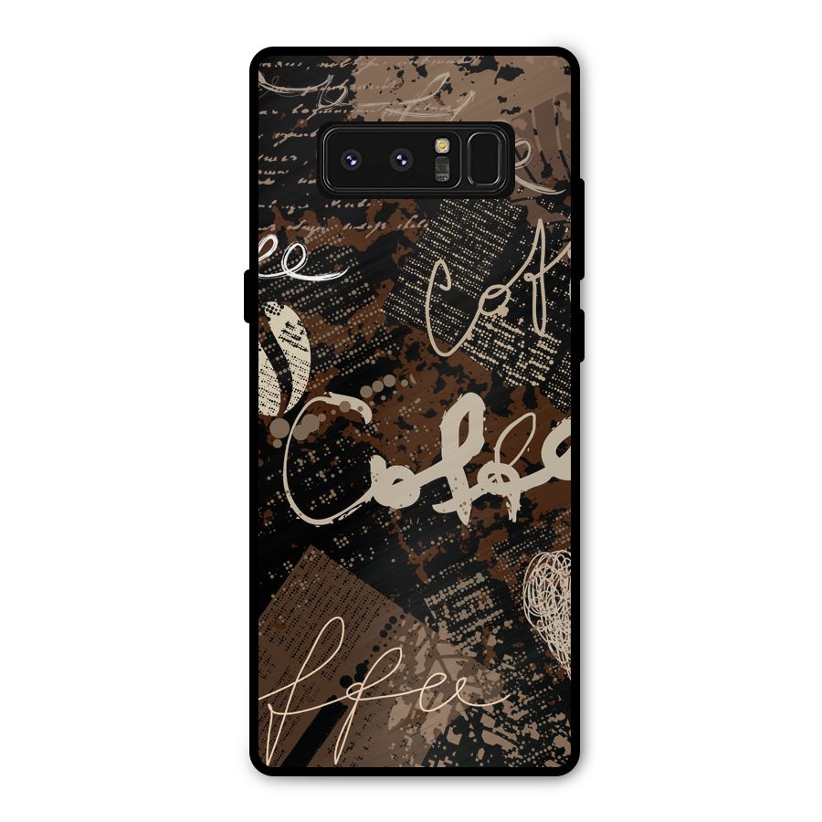 Coffee Scribbles Metal Back Case for Galaxy Note 8