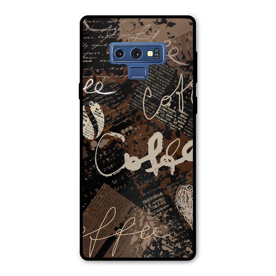 Coffee Scribbles Metal Back Case for Galaxy Note 9