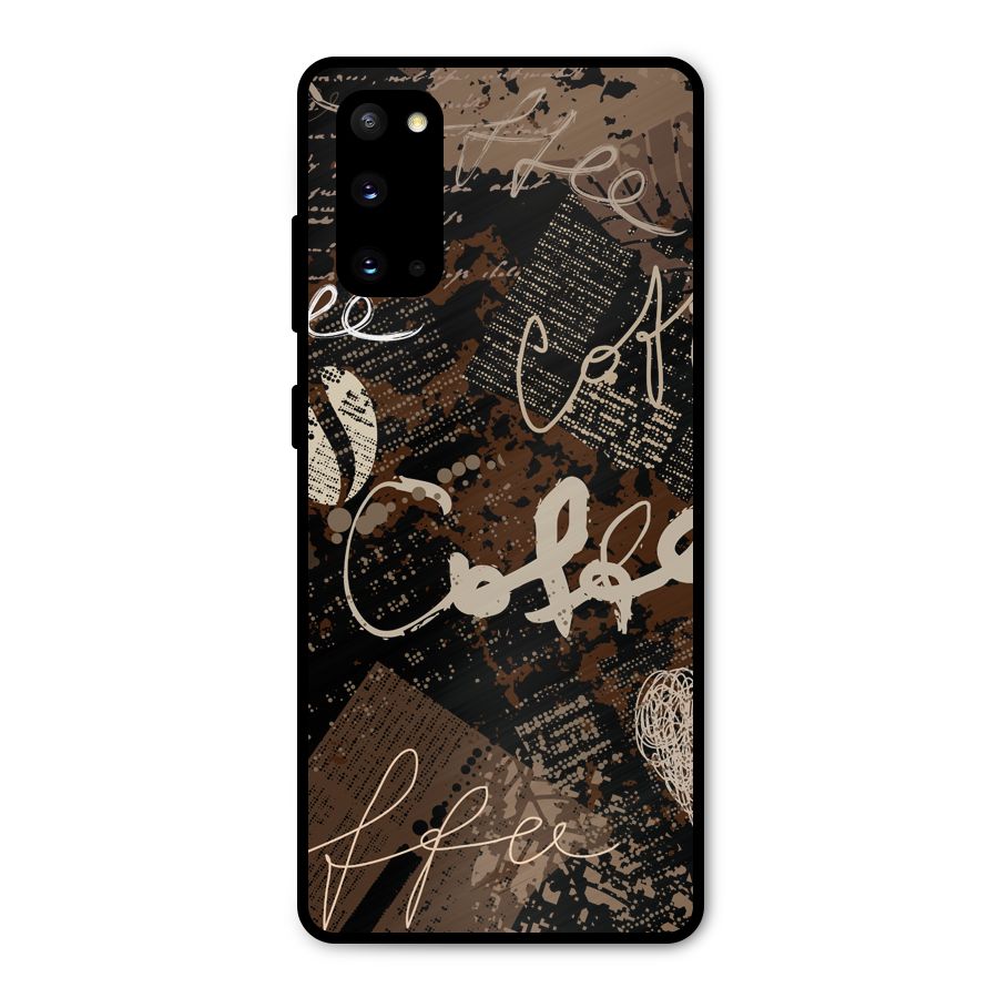 Coffee Scribbles Metal Back Case for Galaxy S20