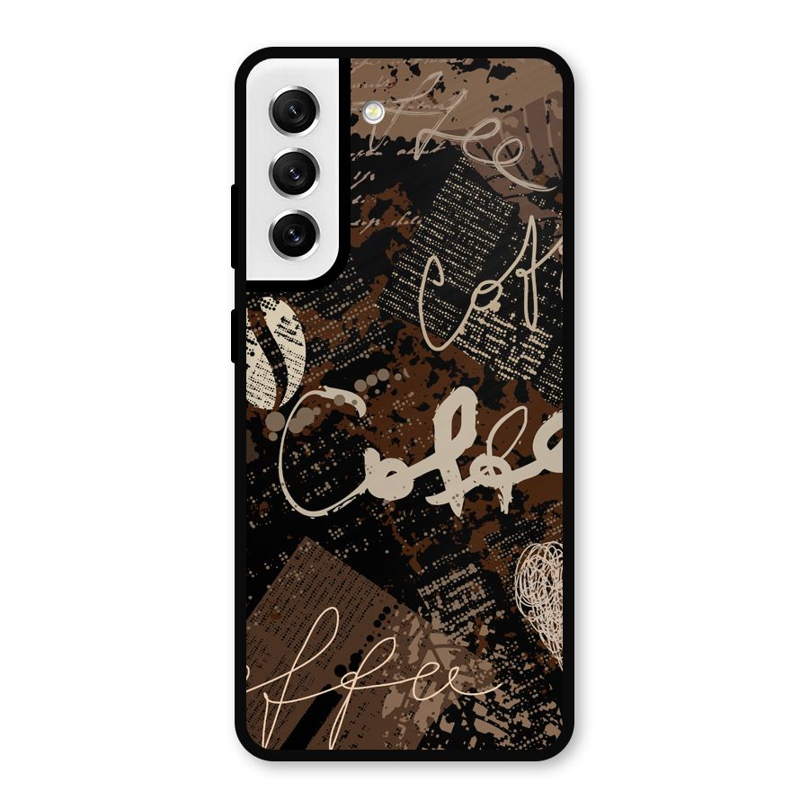 Coffee Scribbles Metal Back Case for Galaxy S21 FE 5G