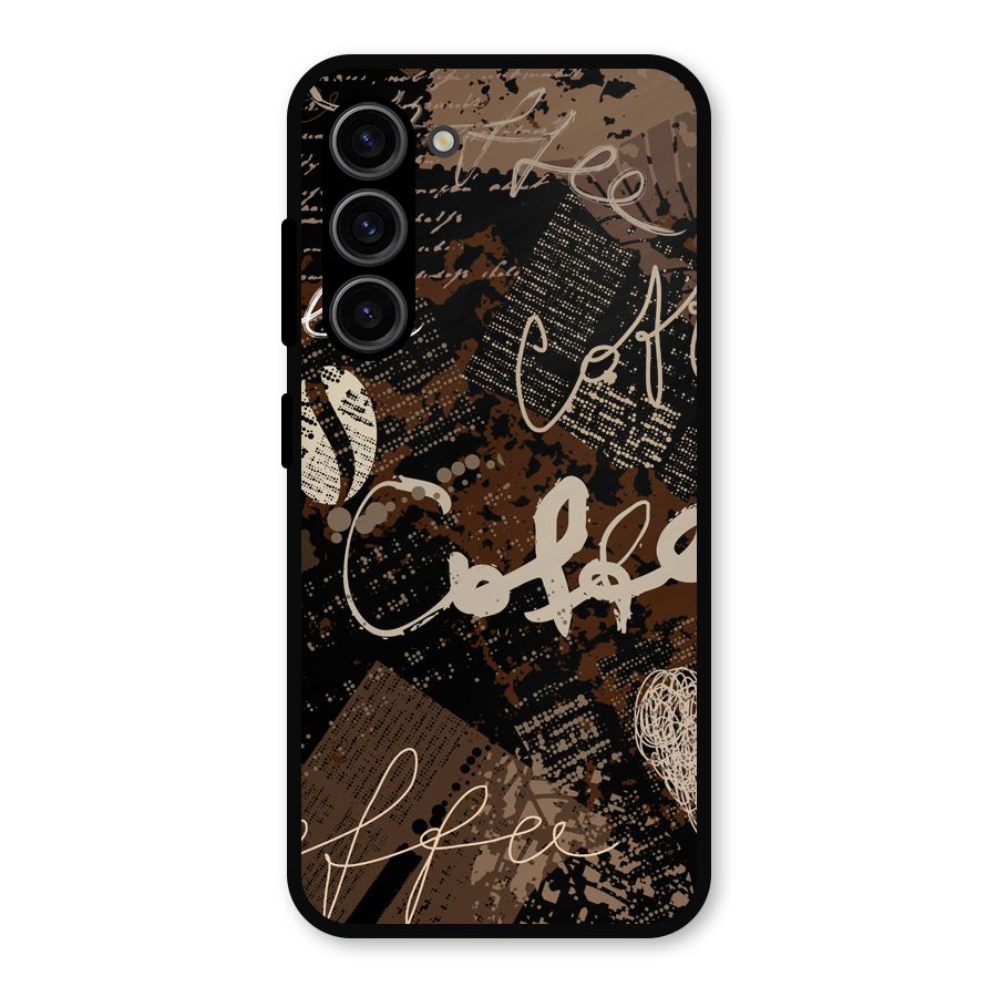 Coffee Scribbles Metal Back Case for Galaxy S23