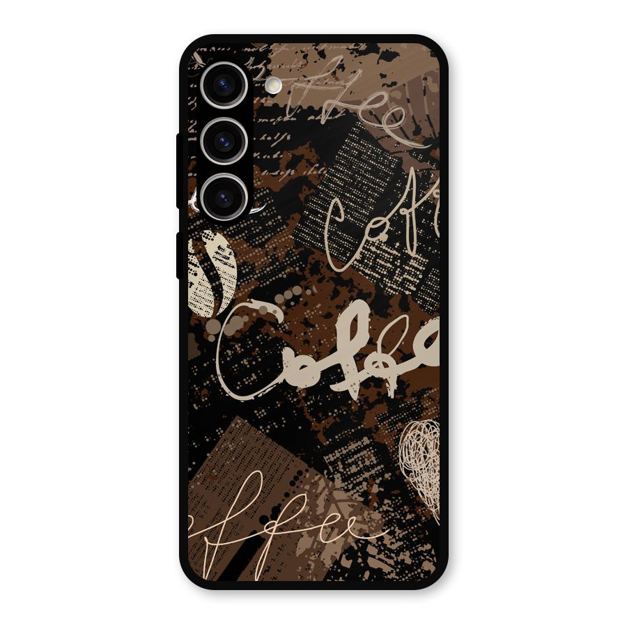 Coffee Scribbles Metal Back Case for Galaxy S23 Plus