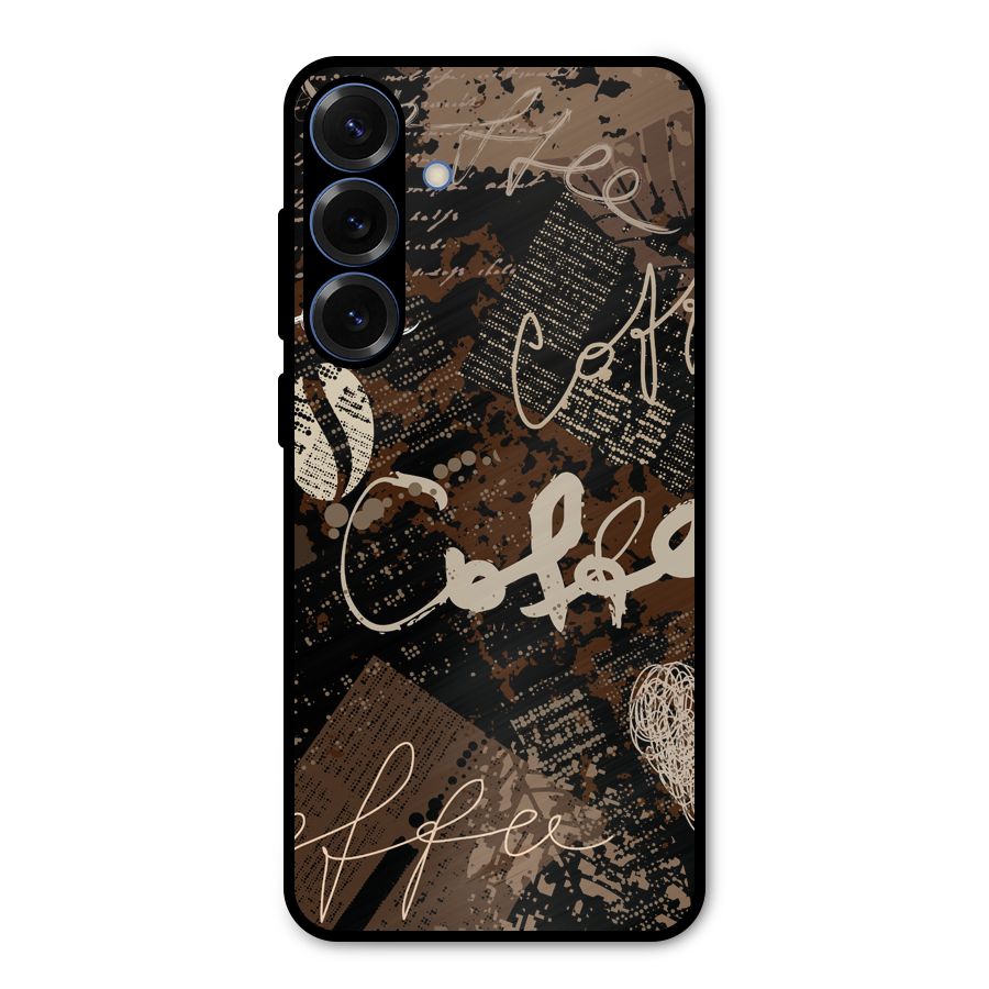 Coffee Scribbles Metal Back Case for Galaxy S25 Plus