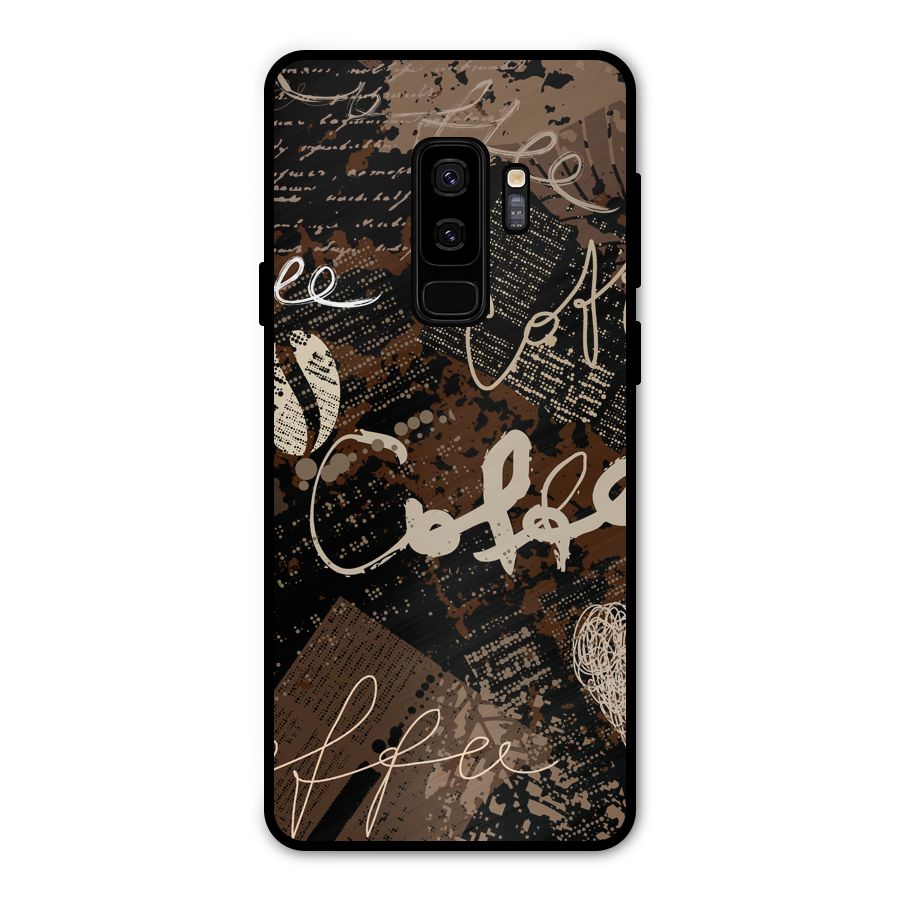 Coffee Scribbles Metal Back Case for Galaxy S9 Plus