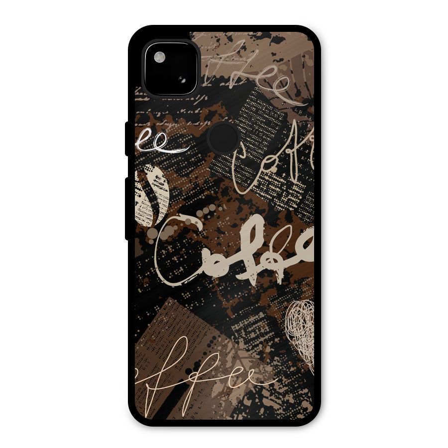 Coffee Scribbles Metal Back Case for Google Pixel 4a