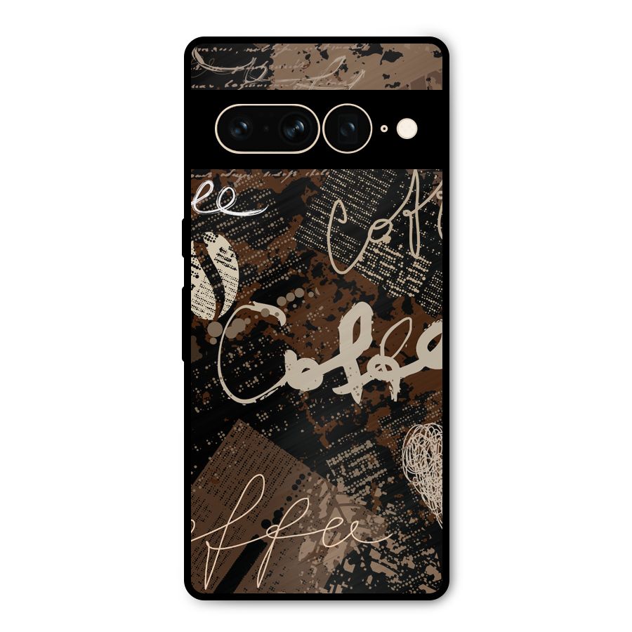 Coffee Scribbles Metal Back Case for Google Pixel 7 Pro
