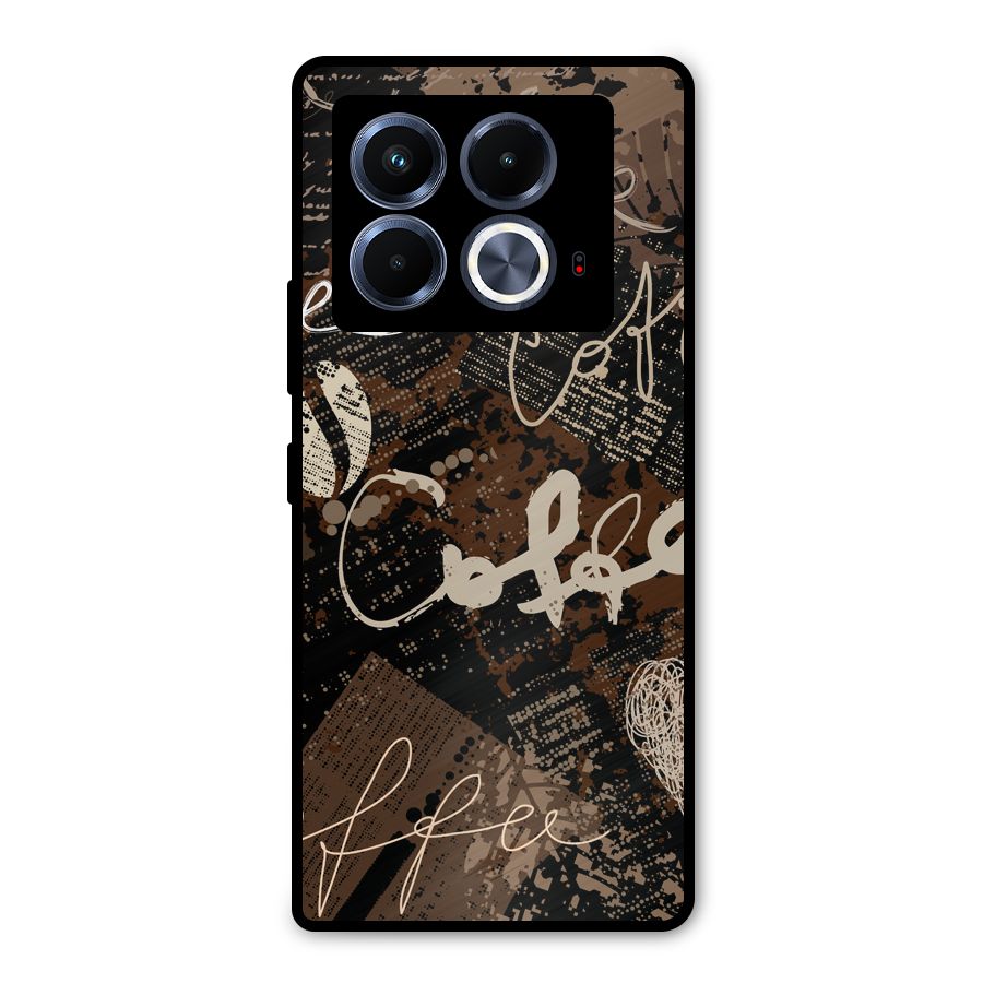 Coffee Scribbles Metal Back Case for Infinix Note 40 5G
