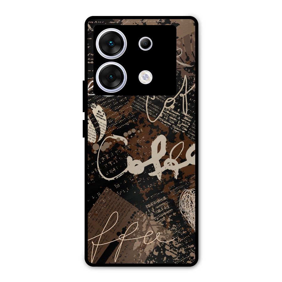 Coffee Scribbles Metal Back Case for Infinix Zero 30 5G