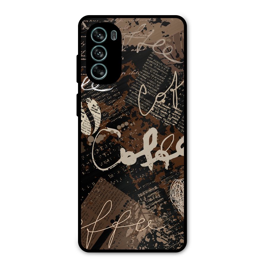 Coffee Scribbles Metal Back Case for Moto G62
