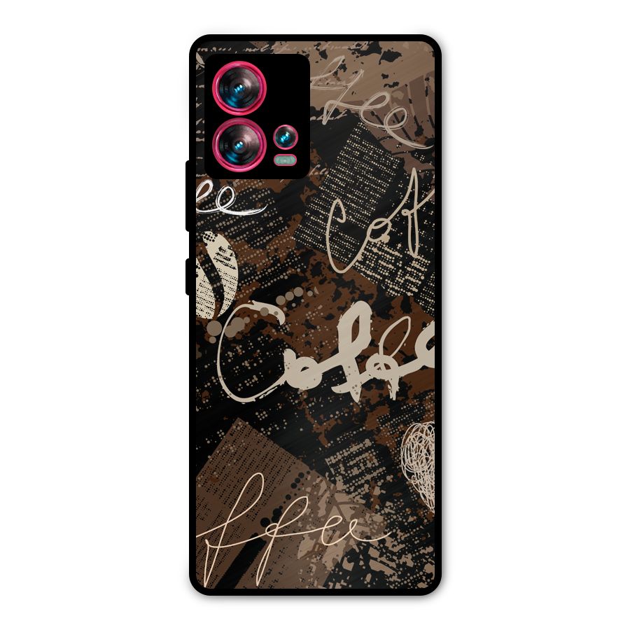 Coffee Scribbles Metal Back Case for Motorola Edge 30 Fusion