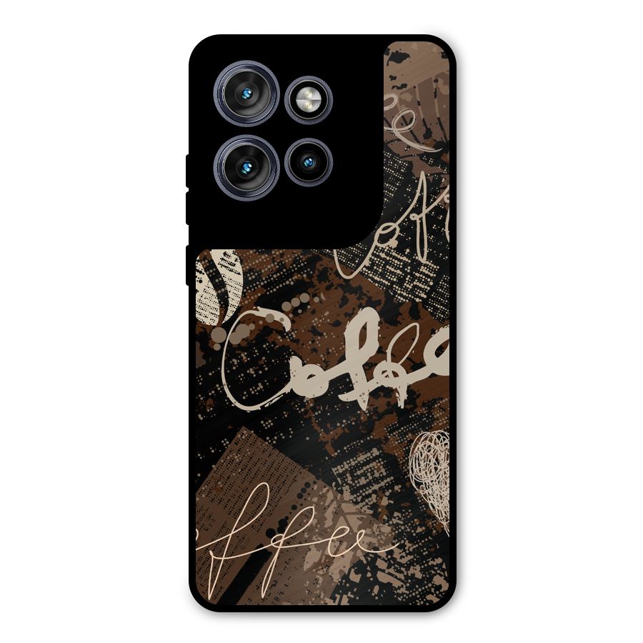 Coffee Scribbles Metal Back Case for Motorola Edge 50 Neo
