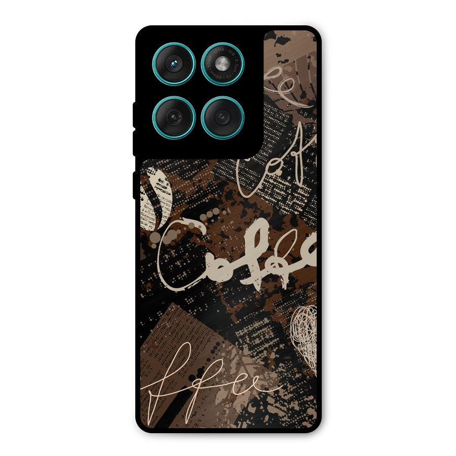 Coffee Scribbles Metal Back Case for Motorola Edge 60 Fusion