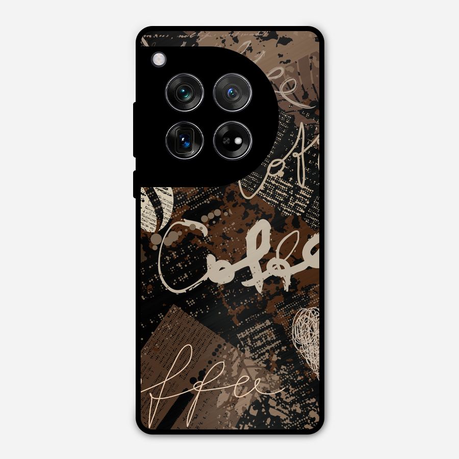 Coffee Scribbles Metal Back Case for OnePlus 12