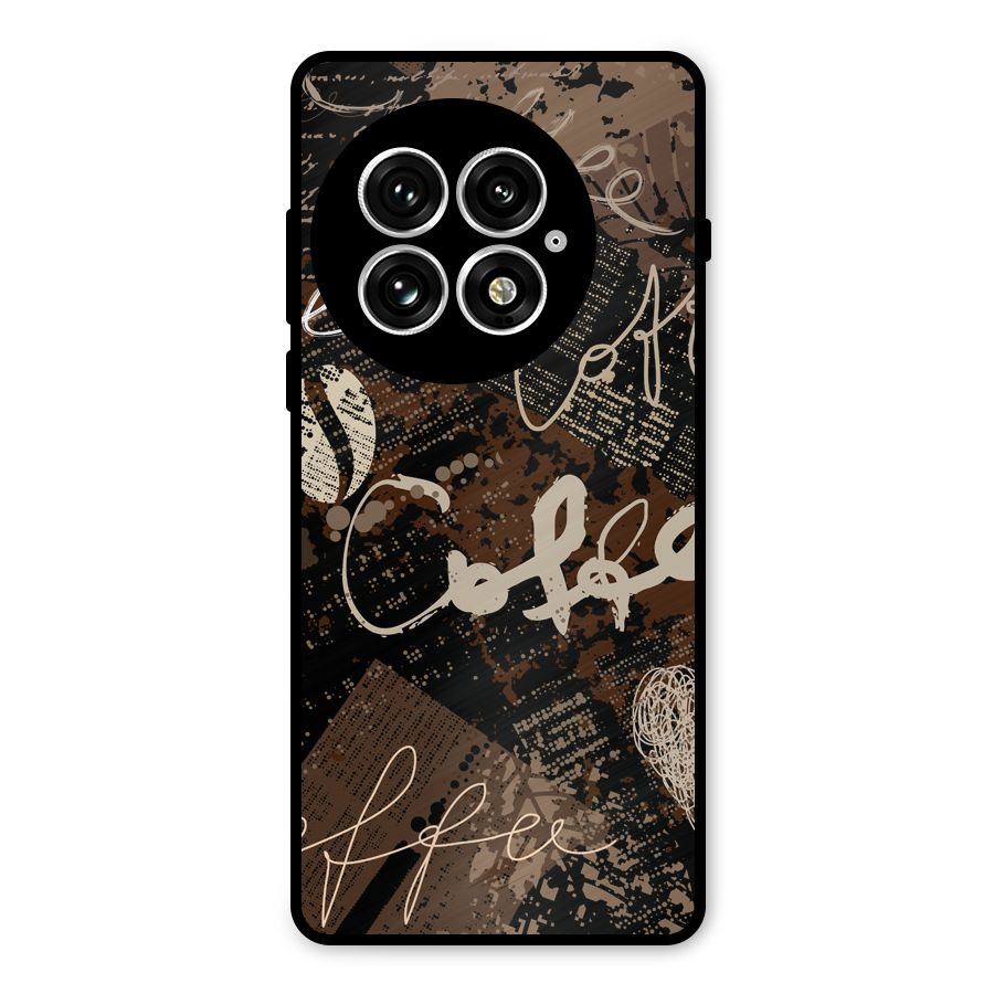 Coffee Scribbles Metal Back Case for OnePlus 13
