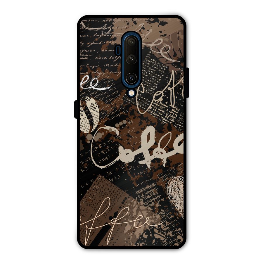 Coffee Scribbles Metal Back Case for OnePlus 7T Pro