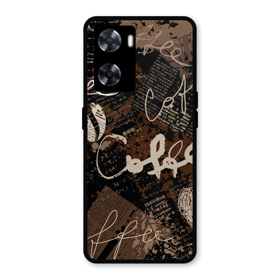 Coffee Scribbles Metal Back Case for Oppo A57 2022