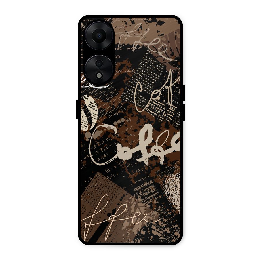 Coffee Scribbles Metal Back Case for Oppo A78 5G