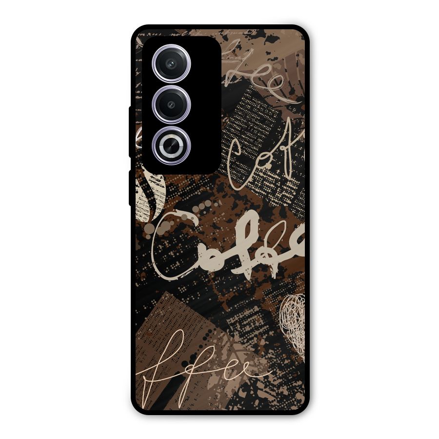 Coffee Scribbles Metal Back Case for Oppo K12x