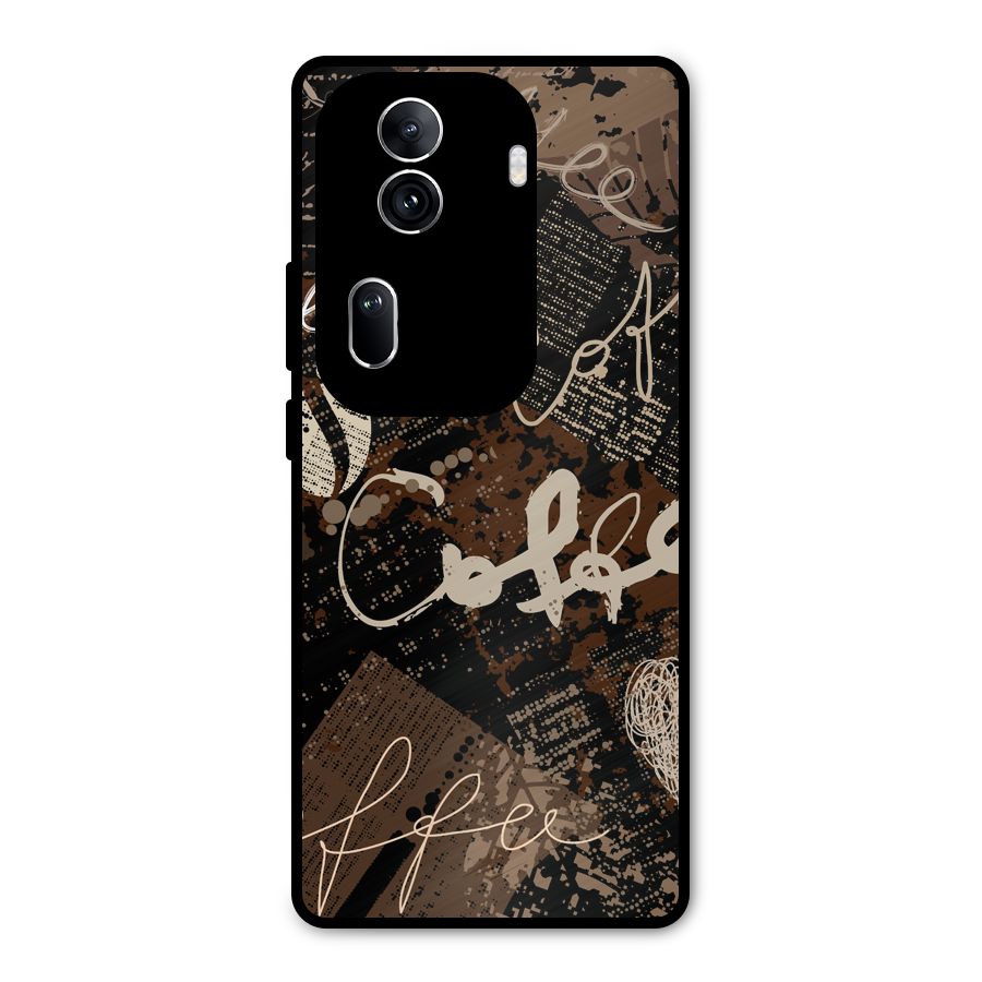 Coffee Scribbles Metal Back Case for Oppo Reno11 Pro 5G