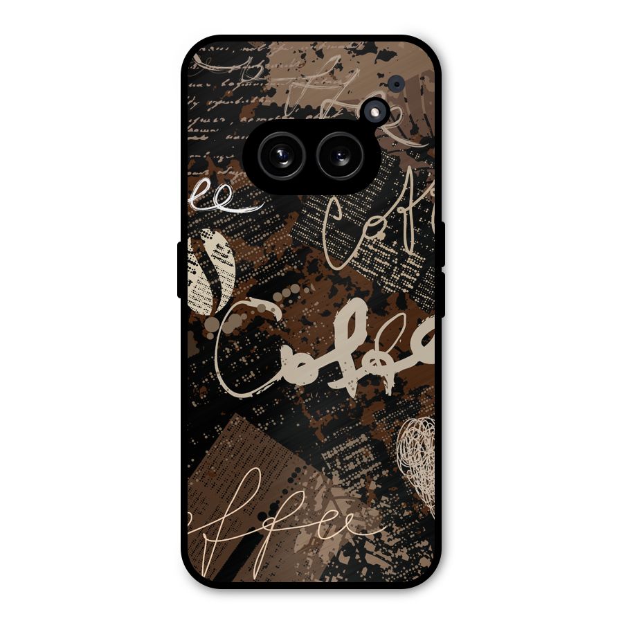 Coffee Scribbles Metal Back Case for Nothing Phone 2a