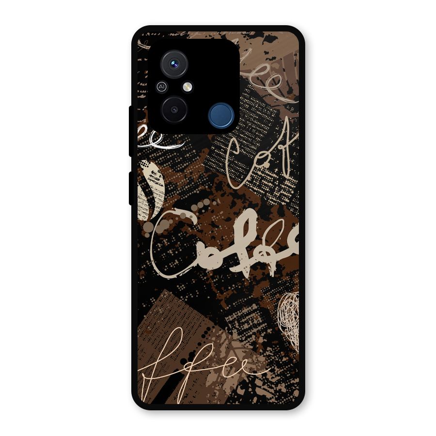 Coffee Scribbles Metal Back Case for Poco C55