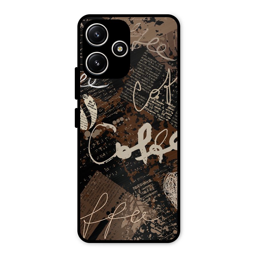 Coffee Scribbles Metal Back Case for Poco M6 Pro