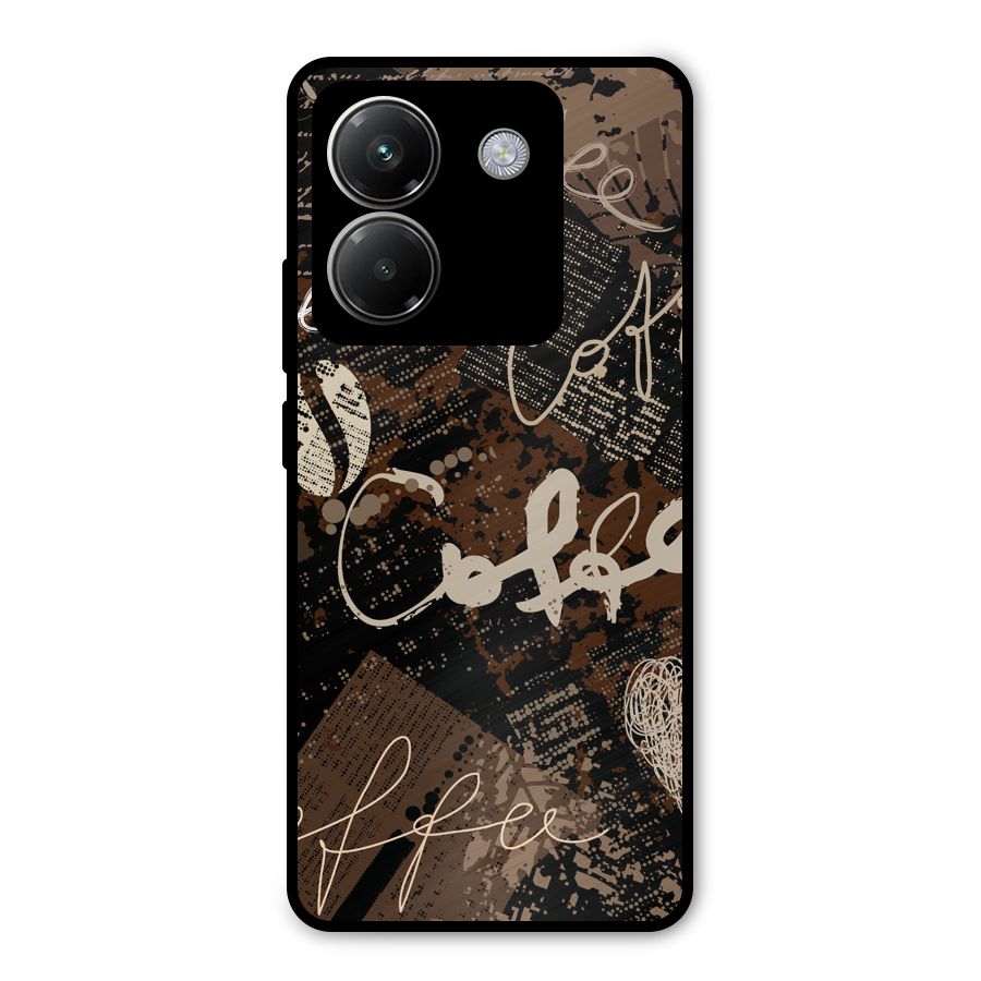 Coffee Scribbles Metal Back Case for Poco M7 Pro 5G